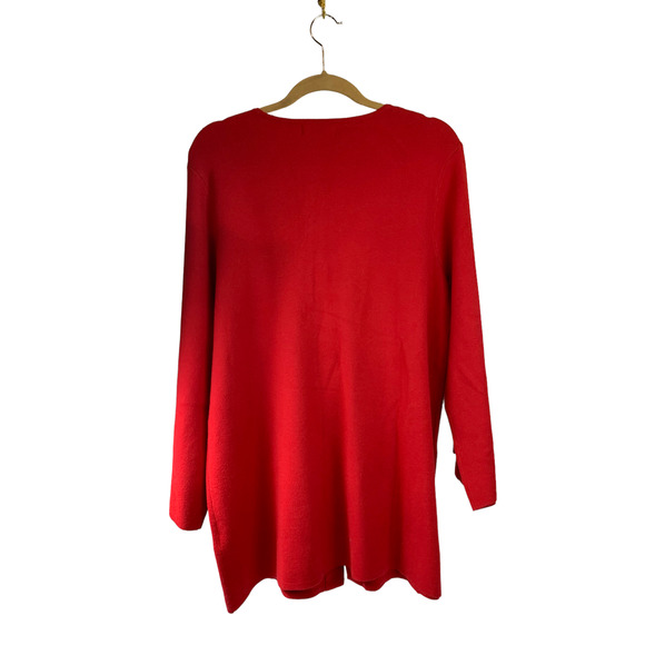 Karl Lagerfeld Paris NWT Red Cardigan Sweater Tunic Size LGG - Picture 2 of 10